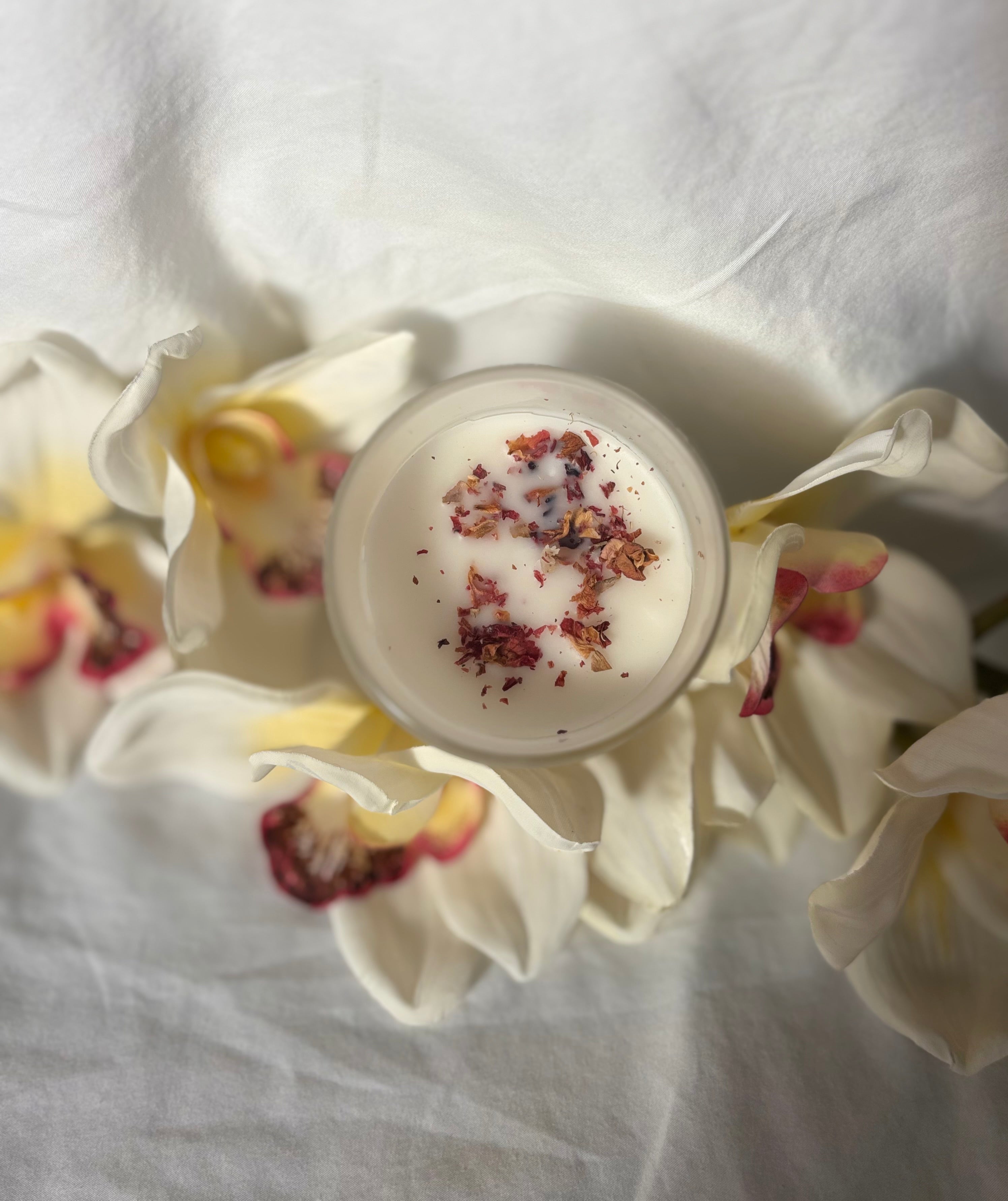 Bamboo Orchid beeswax candles made with beeswax and floral essential oils.